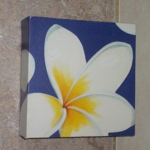 Floral art on stretched canvas, 6"x6"x1.5", sides have been painted